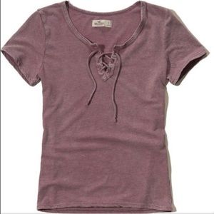 Hollister lace up shirt